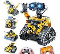 PLAXSOON Robot Télécommandé 5 en 1, Jouet de Construction Mécanique 520 PCS avec Application, Modèle Robot Tank Voiture Dinosaure, RC Rechargeable, Cadeau Anniversaire Enfants 6-12 Ans