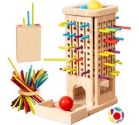 PLAY-3-In-1 Jeu De Société En Bois Montessori,Jeux De Tour En Bois, Colorés De Dés Mathématiques Jouets Éducatifs,Jouets De Motricité Fine Et Comptage Jeux De Familial Et Voyage Enfants