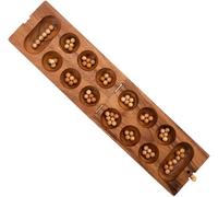 PLAY-350320-Awalé En Bois¿Pliant-Jeu Africain Traditionnel¿Stratégique¿2 Joueurs¿Jeu Écologique¿13,2 X 24,4 X 4,8 Cm-48 Billes En Bois-A Partir De 6 Ans