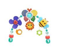 Play Arch Jouet d'activité de 35 pouces | Barre pour poussette en fibre de polyester : hochets papillons colorés et moulins à vent sur le thème animal qui favorisent le développement sain