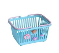 Play Basket, Toy Storage, Kids Organizer, Handled Lightweight Build, Decorative Add-Ons, Living Room and Bedroom Use, 6.3x5.12x3.74 inches, Pink, Blue Color, 1 Set