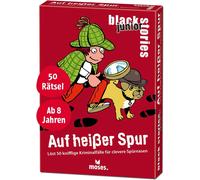 Play-Black Stories Junior Sur Une Voie Chaude¿50 Énigmes Avec Cas Criminels Difficiles Pour Petits Détectives, Jeu De Cartes Avec Variante De Jeu Et Jetons De Points, Jeu De Puzzle Pour Enfants À