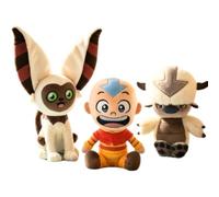 PLAY BY PLAY Avatar : Le Seigneur des Éléments Ensemble de Figurines en Peluche - Aang, Momo & Appa Doudous (21-27 cm) - Jouets en peluche douce pour fans et collectionneurs - Référence 760025766