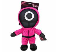 Play by Play Squid Game Doudou en peluche avec veste rose, détails brodés, article original sous licence, différents symboles au choix (cercle)