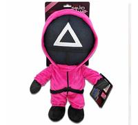 Play by Play Squid Game Doudou en peluche avec veste rose, détails brodés, article original sous licence, différents symboles au choix (triangle) 28 cm