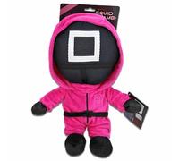 Play by Play Squid Game Doudou en peluche avec veste rose, détails brodés, article original sous licence, différents symboles au choix (carré)