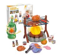 Play Campfire Set - Kit de camping interactif, outils de flamme jouet, équipement de cuisson portable | Activité extérieure éducative pour âgés