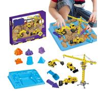 Play Construction Sand Kit - Space Engineering Beach Toy - Construction Toy Vehicles | for Boys Girls Preschoolers Indoor Outdoor Birthday Classroom Daycare Center Playroom Backyard
