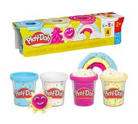 Play-Doh - Pâte à modeler Confettis - Multicolore - Pack de 4 pots - Dès 2 ans