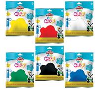 Play-Doh Air Clay Lot de 6 kits de sculpture de 56,7 g (blanc, bleu, rouge, vert, jaune, noir)