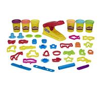 Play-Doh Fun Factory Ensemble de luxe, 31 outils et 6 canettes, cadeaux de Noël pour filles et garçons, arts et loisirs créatifs pour enfants, jouets préscolaires, à partir de 3 ans (exclusivité