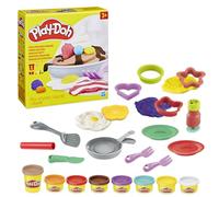 Play-Doh Kitchen Creations Flip 'n Pancakes Playset 14-Piece Breakfast Toy for Kids 3 Years and Up with 8 Non-Toxic Modelling Compound Colours