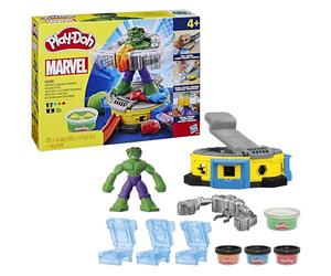 Play-Doh Marvel, Coffret Hulk Écrase Tout, Figurine Flexible et 4 Pots de Pâte à Modeler, Jouets Créatifs pour Enfants, Jeux de Rôle Super-Héros