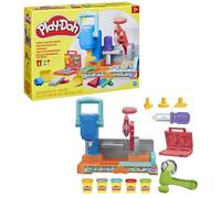 Play-Doh Banc à Outils Stamp N Saw, Jouet Créatif et Sensoriel avec Pâte à Modeler pour Enfants Dès 3 Ans
