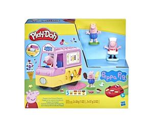 Play-Doh Peppa et le camion de glaces - Figurines Peppa et George et 5 pots de pâte a modeler - Les héros