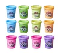 Play-Doh Slime Super Stretch, Multipack de 12 Pots de pâte atoxique pour Enfants, Couleurs Assorties, dès 3 Ans