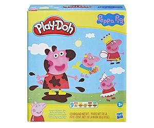 Play-Doh, Styles de Peppa Pig avec 9 Pots de pâte à Modeler atoxique, 11 Accessoires, Jouet pour Enfants, dès 3 Ans