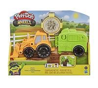 Play-Doh Wheels Tracteur de Ferme, Jouet pour Enfants avec 3 Pots de pâte à Modeler atoxique, dès 3 Ans