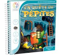 PLAY-En Quête De Pépites-Jeu De Réflexion De Voyage Magnétique-48 Défis De Niveau Facile À Difficile-Découvre Le Trésor-Livret De Poche-1 Joueur-Pour Enfants Dès 7 Ans