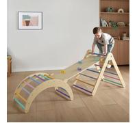 Play Factory Structure d'Escalade en Bois de 3 pièces avec une rampe réversible