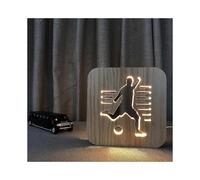 (play football)Table Tennis Racket Solid Wood Hollow Night Light Warm White Led Bedside Table Lamp Usb Power Lamp