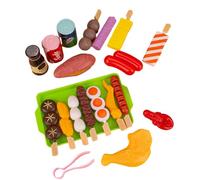 Play Grill - Barbecue Food Playset, Kitchen Cooking Toy Set Finish, 23x16x3cm to 22x20x4cm Sizes + 150g to 250g Lightweight Build, ABS- for Boys & Girls