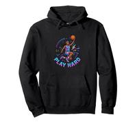 Play Hard Basketball Girl Athlète Motivation Design Sweat à Capuche