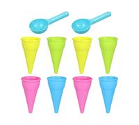 Play Ice Cream Cones - 10-Piece Outdoor Material | Beach Sand Mold Toy Set and Scoop Kit | for Kids Preschool Birthday Party Carnival Classroom Learning and Summer Activity Use