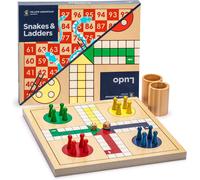 PLAY-Jeu De L'Échelle En Bois Réversible 2 En 1, Jeu Du Ludo-29 Centimètre