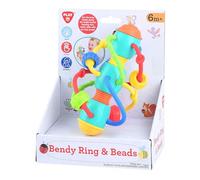 Play Jouet pour bébé Hochet avec anneaux et perles Couleurs vives
