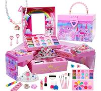 Play Kit de Maquillage, kit de Maquillage pour ,Ensemble de beauté de Jouet cosmétique Lavable | Kit de cosmétiques de Princesse, Jeu de , Jeu de Simulation pour Tout-Petits, Ensemble de bea