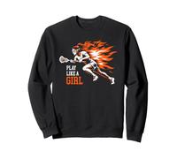 Play Like a Girl Womens Lacrosse Fire Graphic Sweatshirt