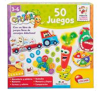 PLAY-Lisciani-Carotina 50 Jeux-Jeu De Société-Stylo Électronique Parlant-Panneau Double Face-55 Jetons, 24 Cartes Mémo, 10 Puzzles, Maxi Affiche, 3 Ans, 47620