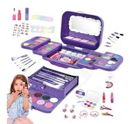 Play Makeup,Kit de maquillage pour tout-petits - Jeu d'habillage de princesse lavable,Kit de maquillage pour tout-petits, princesse petites filles, kit de d'anniversaire avec miroirs pour f