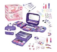 Play Makeup,Kit de maquillage pour tout-petits - Jouets cosmétiques lavables pour filles - Kit de maquillage pour tout-petits avec miroirs, jeu d'habillage de princesse, jouet de noël et d'anniversair