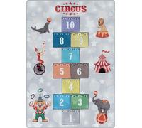 Play Marelle Cirque antidérapant tapis de jeu chambre d'enfant poils court bouclé rectangle 160x230cm gris