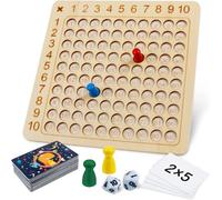 PLAY-Montessori Tableau De Multiplication En Bois,Jouet Éducatif Mathématiques Pour Élèves Du Primaire,Multiplications Jeu Éducatif Pour Enfants, Montessori Mathématique Tableau Pour Apprendre À Comp