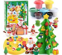 PLAY Noël Pate A Modeler pour Enfants - Accessoire Pate A Modeler Kit Pate A Modeler Enfant 3 Ans, Pâte À Modeler avec 7 Pots, Plasticine Jouet Enfant