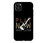 Play Now Work Later Pratique Musicale la Guitare électrique Coque pour iPhone 11 Pro Max