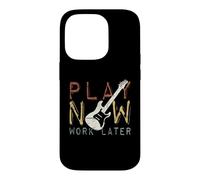 Play Now Work Later Pratique Musicale la Guitare électrique Coque pour iPhone 14 Pro
