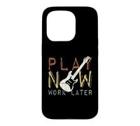Play Now Work Later Pratique Musicale la Guitare électrique Coque pour iPhone 15 Pro