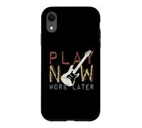 Play Now Work Later Pratique Musicale la Guitare électrique Coque pour iPhone XR
