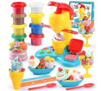 PLAY Pate A Modeler Crème Glacée pour Enfants - Accessoire Pate A Modeler Kit Pate A Modeler Enfant 3 Ans, Pâte À Modeler avec 8 Pots, Plasticine Jouet Enfant