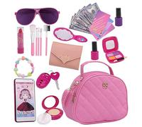 Play Purse - Kit De Maquillage 27X | Ensemble De Jeu D'imitation 20 X 6,5 X 16,5 Cm, Mon Premier Sac À Main Avec Sac À Main, Lunettes De Soleil, Smartphone, Portefeuille, Clés De Voiture, Carte De Cré