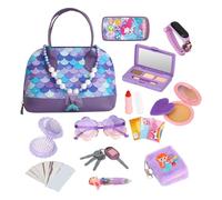 Play Purse - Kit de maquillage pour faire semblant de jouer, ensemble de jouets pour sac à main pour fille, collection d'accessoires d'habillage | Jeu de rôle princesse cadeau sac à main pour fille ca