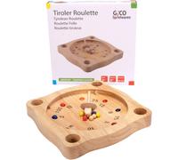 PLAY-Roulette Tyrolienne En Bois Avec Toupie Et Boules En Bois, Jeu De Toupie, Roulette Paysanne 22 X 22 Cm-7958