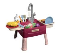 Play Sink Running - Lave-Linge De Cuisine en ABS De 17,8 Po avec Robinet À Circulation Automatique | Faire Semblant De Ménager Un Jeu De Rôle | Activité De Nettoyage Éducative Favorisant Le Plaisir