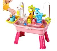 Play Sink With Running Water - Fosters Developmental Growth, Electric Faucet Water Table Basin, 54cm X 29cm X 53cm Large Size + 1100g Sturdy ABS Frame, Battery Powered Motorized Flow - For Kids Aged 1