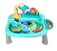 Play Sink with Running Water, Pretend Role Play Dishwasher Toy, Floating Tableware Accessories Set for Kids Girls Boys Aged 3+ Educational Pool Game for Outdoor Indoor Fun Activity 38.5x24x31cm