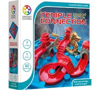 PLAY-Smart Games-Temple Connection Dragon Edition, 1 Player Puzzle Game With 80 Challenges, 7+ Years, Bleu, Rouge, Gris, Doré